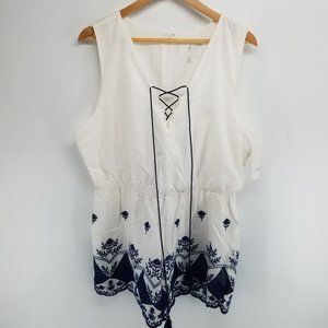 J by J.O.A. womens embroidered romper size XXL NWT